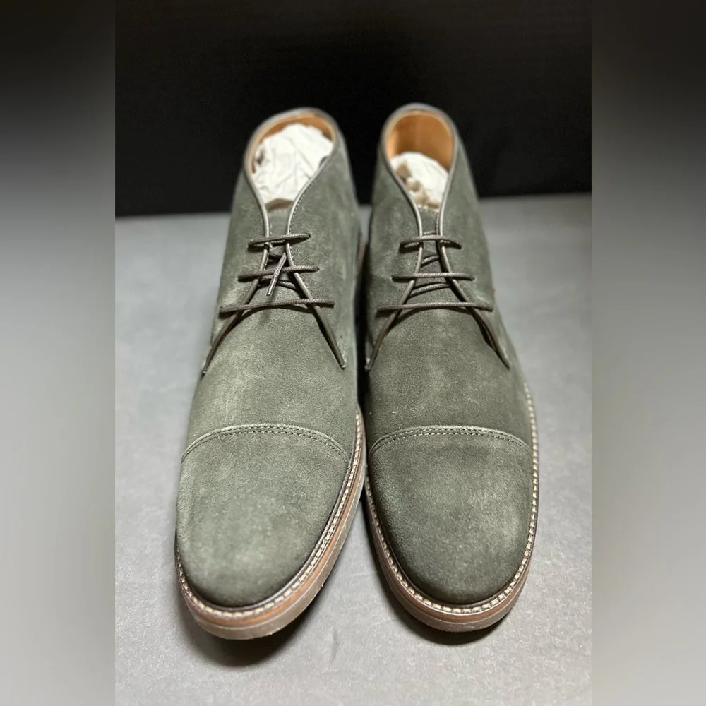 MARC JOSEPH NEW YORK 'Lenox Ave' Olive Suede Ankle Boots